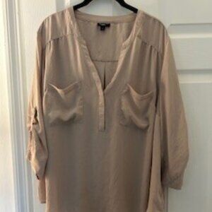 Torrid Harper Collared 3/4 Sleeve Blouse